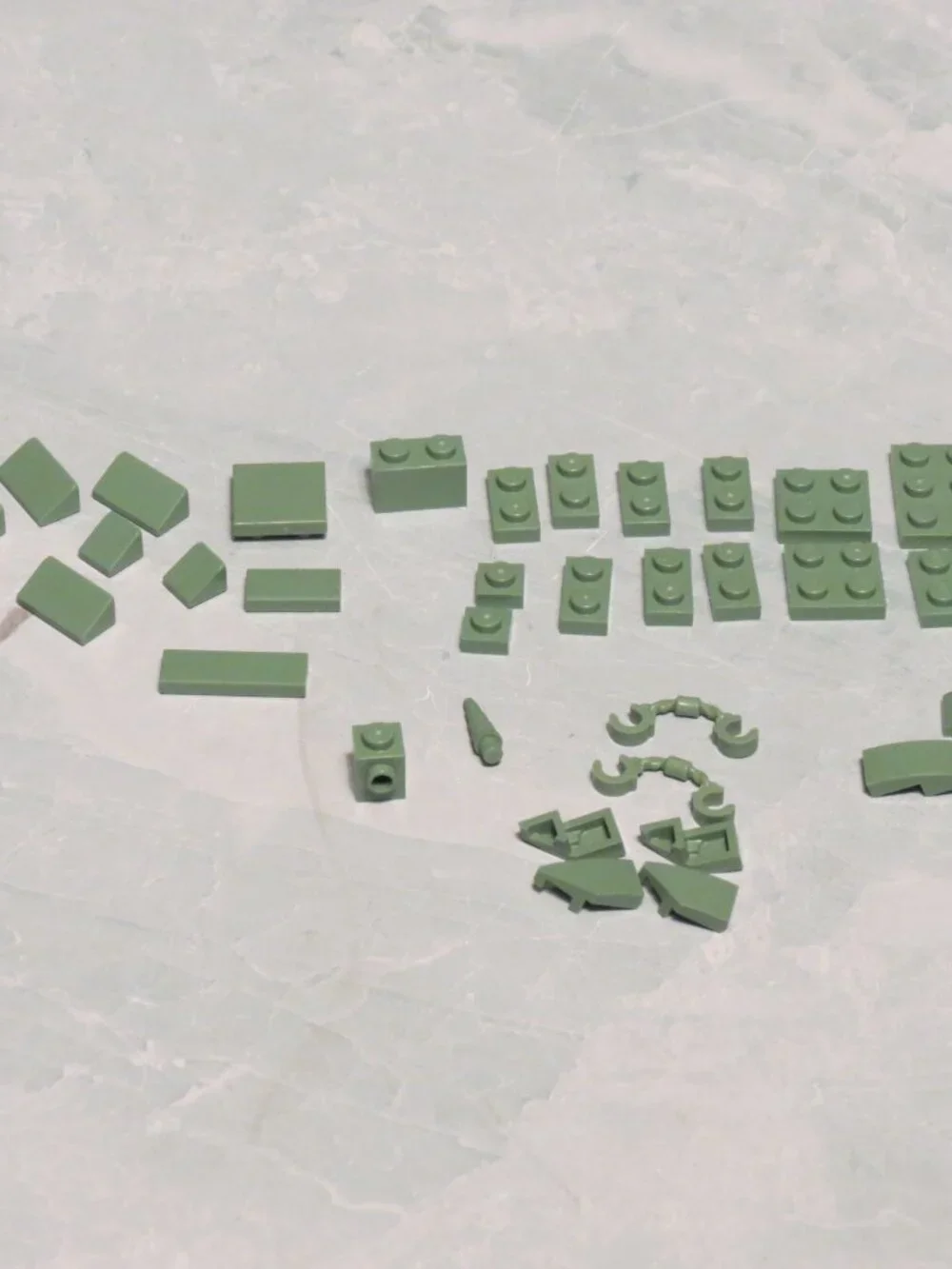 Lot of Approx. 37 Lego Mixed Pieces in Sand Green